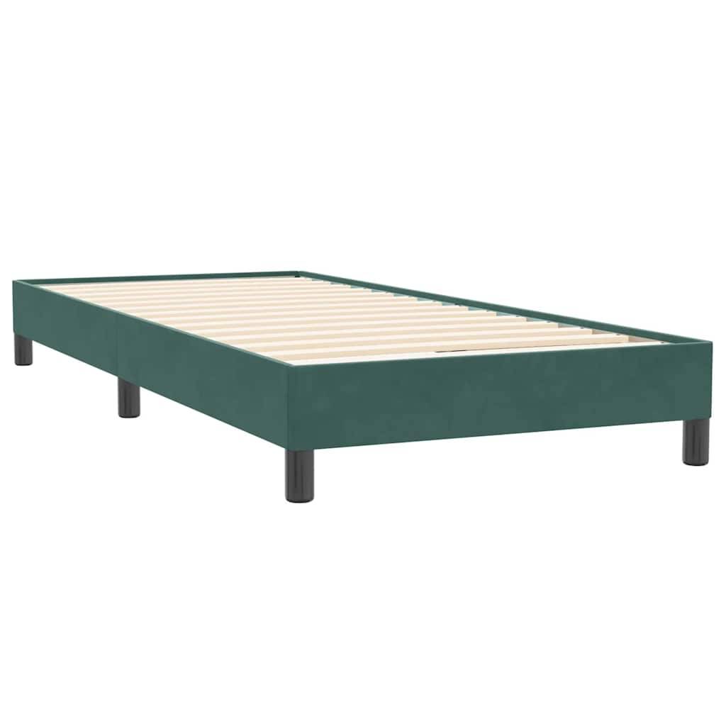 vidaXL Boxspringbett ohne Matratze Dunkelgrün 90x220 cm Samt