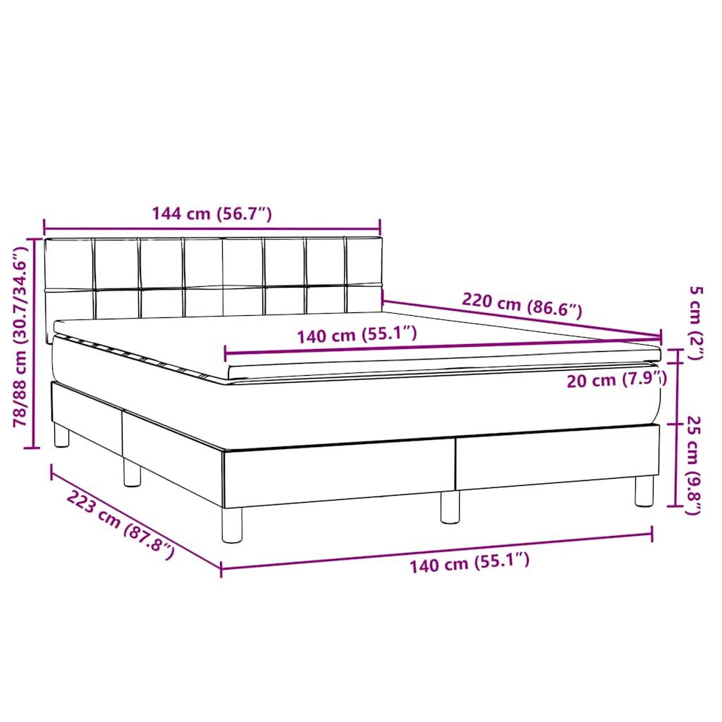 vidaXL Boxspringbett mit Matratze Rosa 140x220 cm Samt