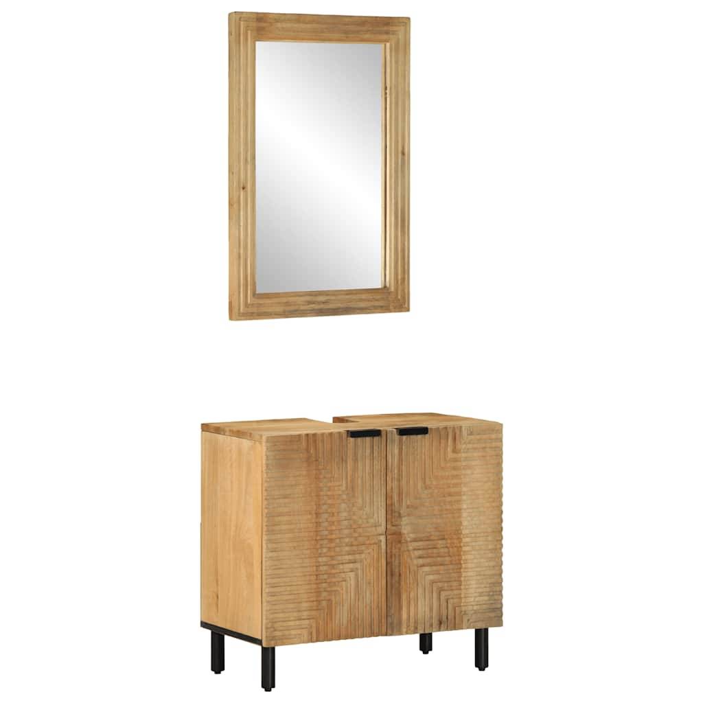 vidaXL 2-tlg. Badmöbel-Set Braun Massivholz Mango
