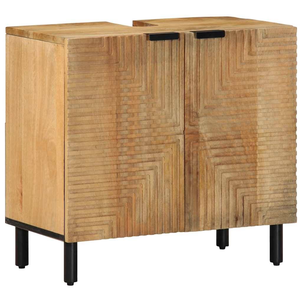 vidaXL 2-tlg. Badmöbel-Set Braun Massivholz Mango