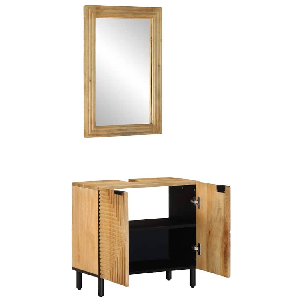vidaXL 2-tlg. Badmöbel-Set Braun Massivholz Mango