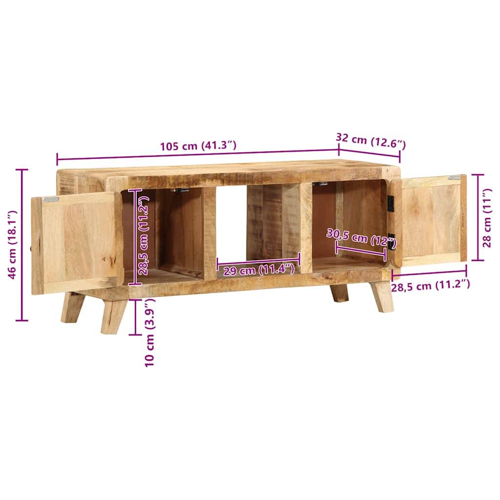 vidaXL TV-Schrank 105x46x32 cm Raues Massivholz Mango