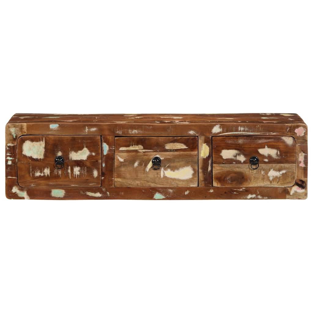 vidaXL TV-Wandschrank 100x32x25 cm Altholz Massivholz