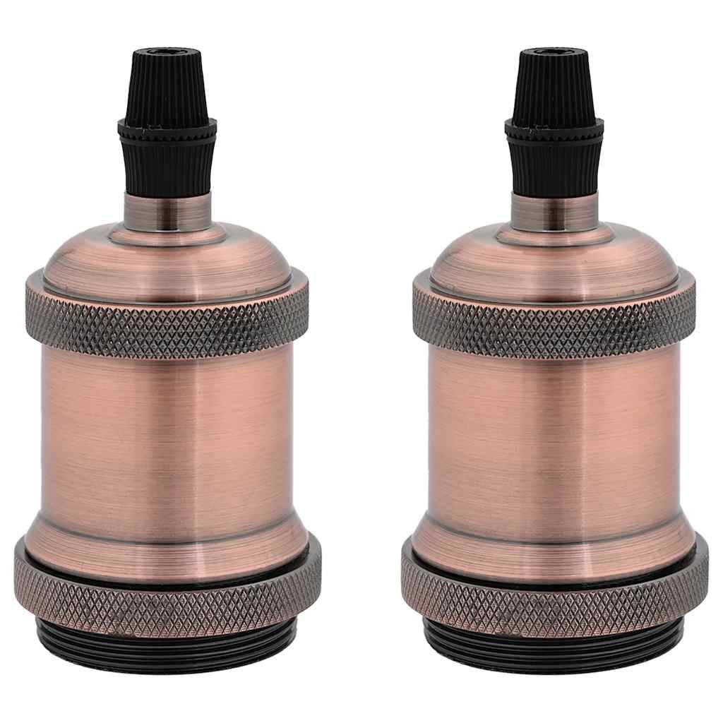 vidaXL Lampenfassungen 2 Stk. Rot-Bronze E27
