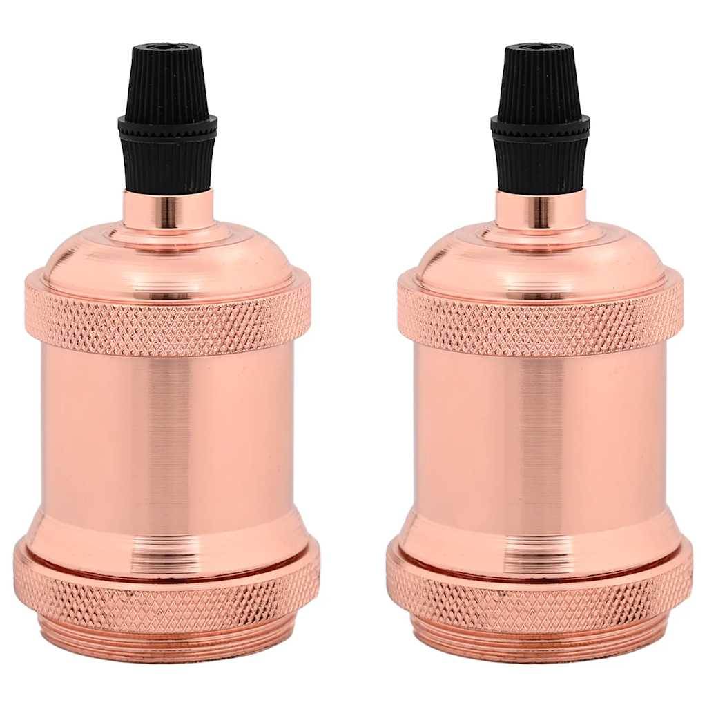 vidaXL Lampenfassungen 2 Stk. Rosegold E27
