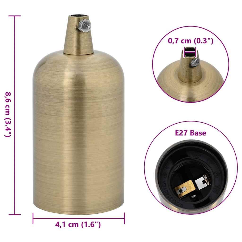 vidaXL Lampenfassungen 2 Stk. Bronze E27