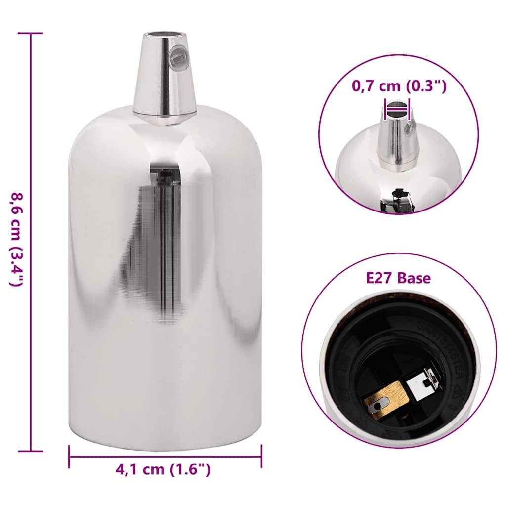 vidaXL Lampenfassungen 2 Stk. Satin-Nickel E27