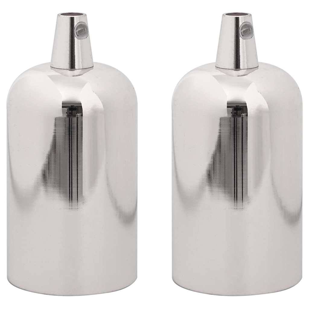 vidaXL Lampenfassungen 2 Stk. Satin-Nickel E27