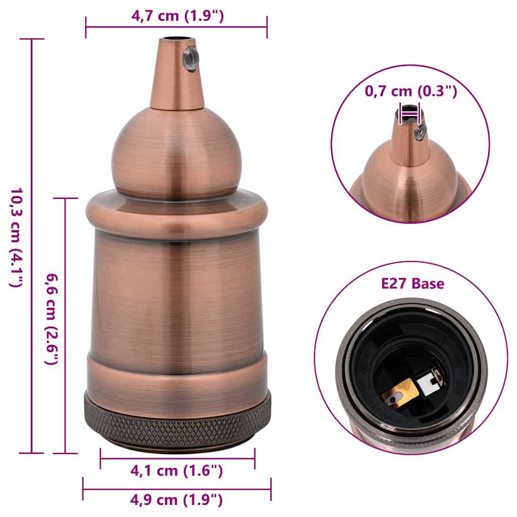 vidaXL Lampenfassungen 2 Stk. Rot-Bronze E27