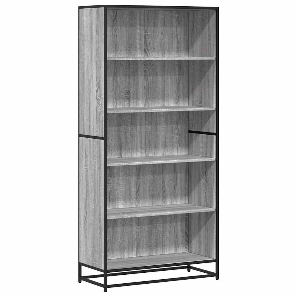 vidaXL Bücherregal Grau Sonoma 80,5x35x170,5 cm Holzwerkstoff
