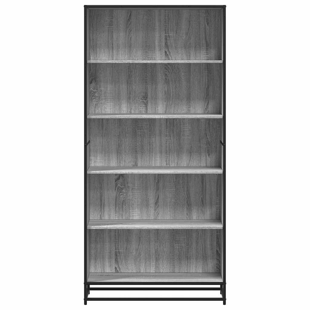 vidaXL Bücherregal Grau Sonoma 80,5x35x170,5 cm Holzwerkstoff