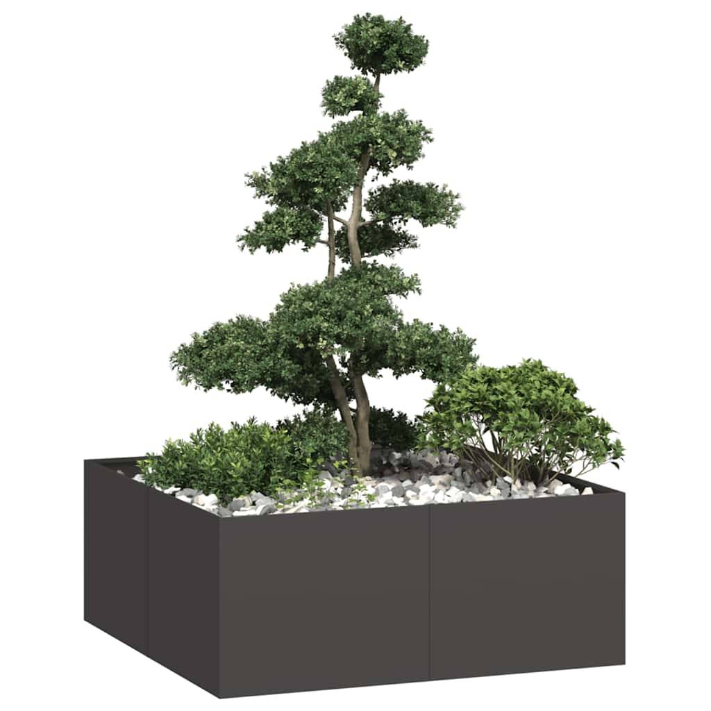vidaXL Pflanzkübel Schwarz 100x100x40 cm Stahl