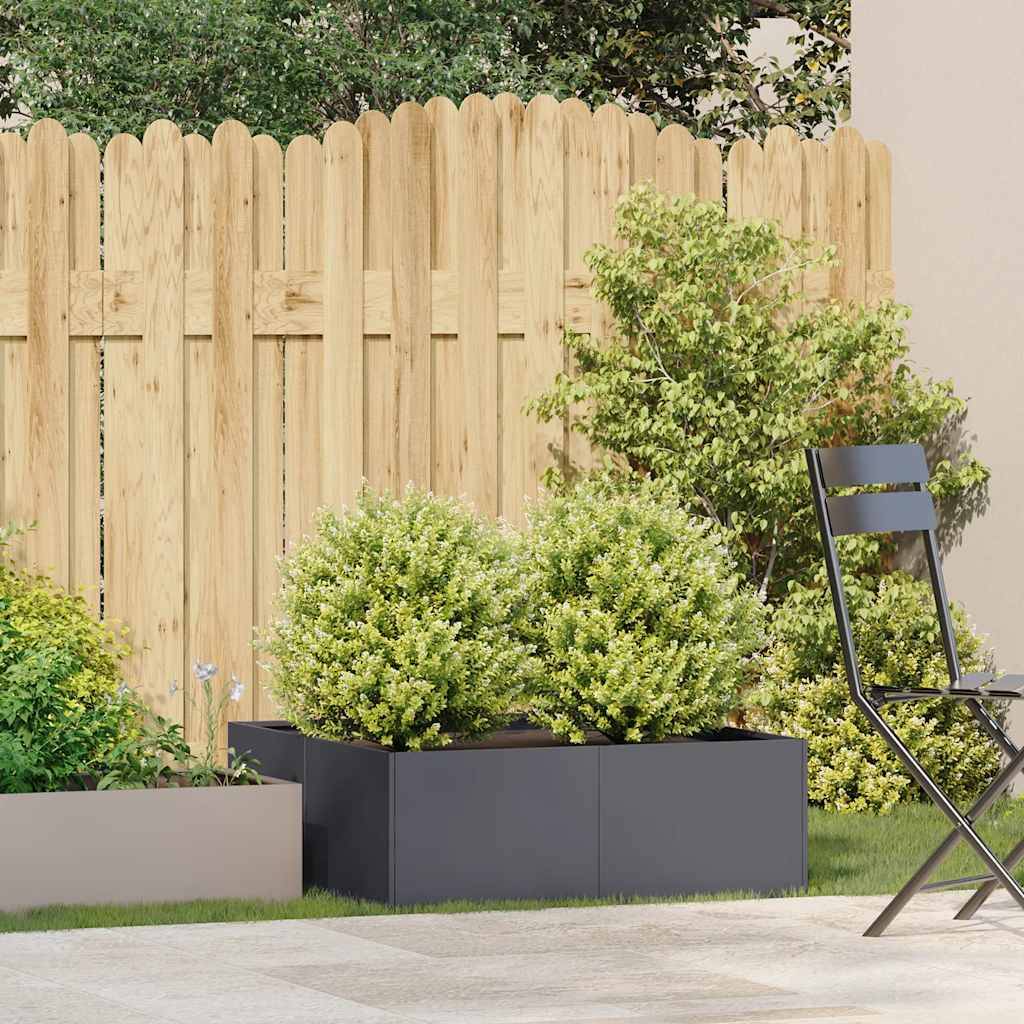 vidaXL Pflanzkübel Anthrazit 80x80x30 cm Stahl