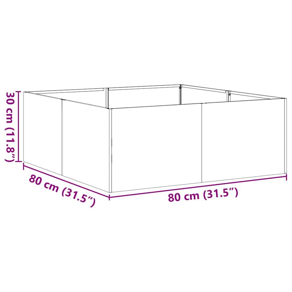 vidaXL Pflanzkübel Anthrazit 80x80x30 cm Stahl