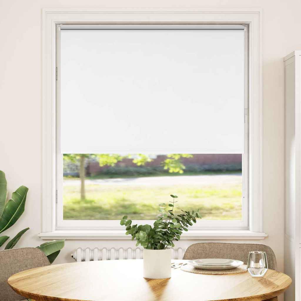 vidaXL Verdunkelungsrollo Weiß 95x130cm Stoffbreite 90,7 cm Polyester