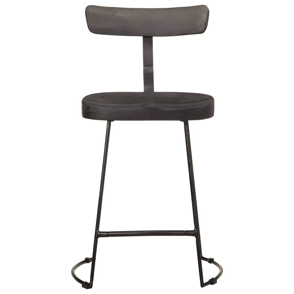 vidaXL Barhocker 2 Stk. Schwarz 49x43x79 cm Mango Massivholz