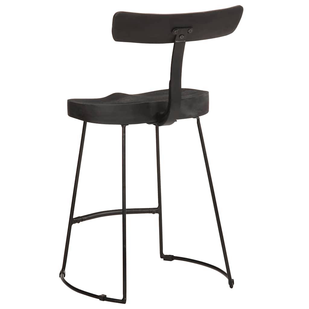 vidaXL Barhocker 2 Stk. Schwarz 49x43x79 cm Mango Massivholz