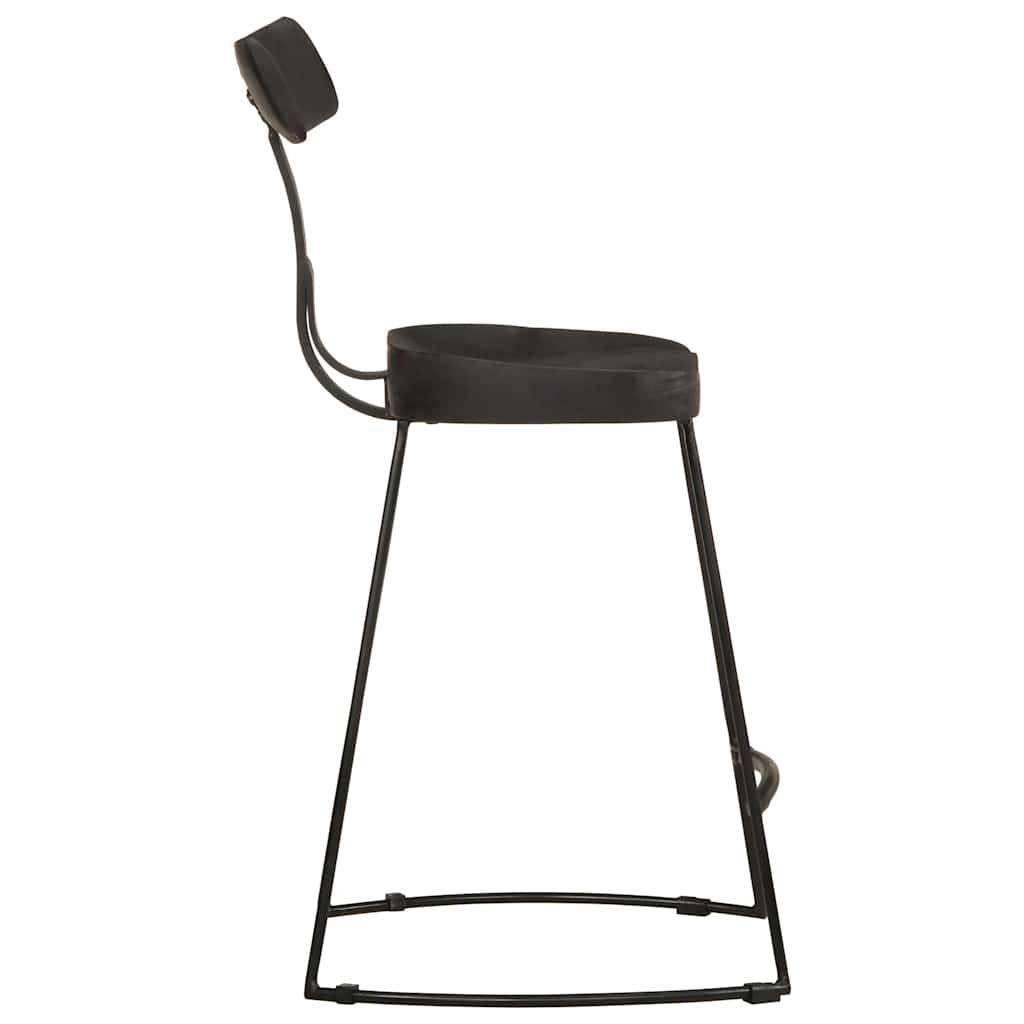 vidaXL Barhocker 2 Stk. Schwarz 49x43x79 cm Mango Massivholz
