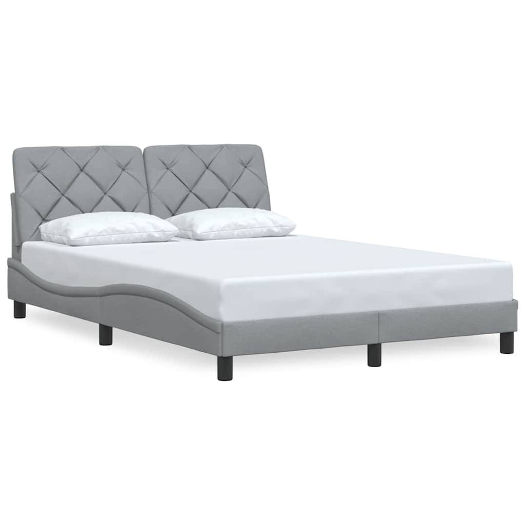 vidaXL Bettgestell ohne Matratze Hellgrau 140x190 cm Stoff