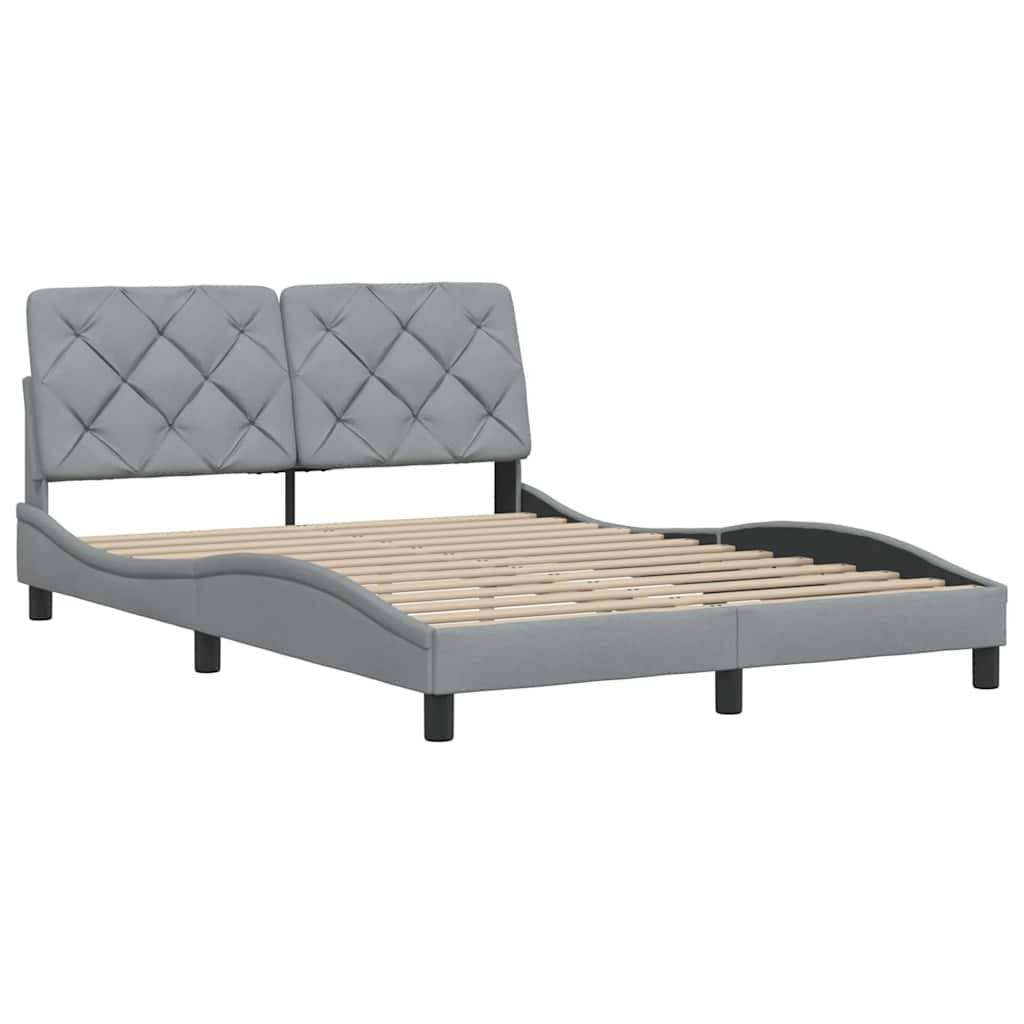 vidaXL Bettgestell ohne Matratze Hellgrau 140x190 cm Stoff