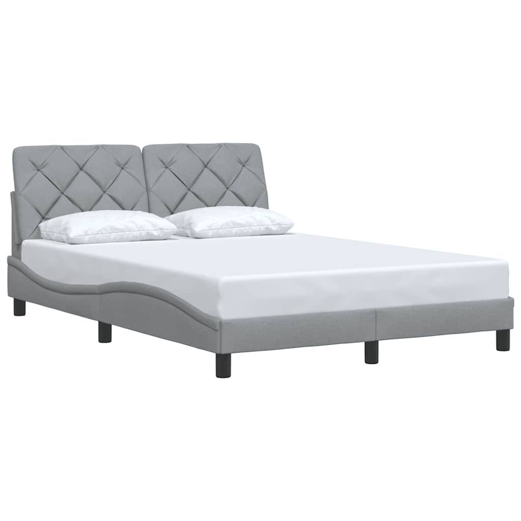 vidaXL Bettgestell ohne Matratze Hellgrau 140x190 cm Stoff