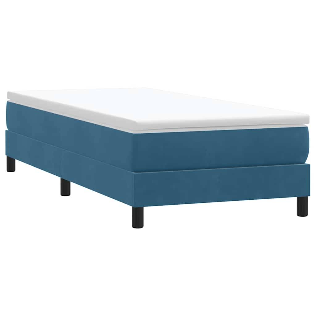 vidaXL Boxspringbett ohne Matratze Dunkelblau 90x220 cm Samt