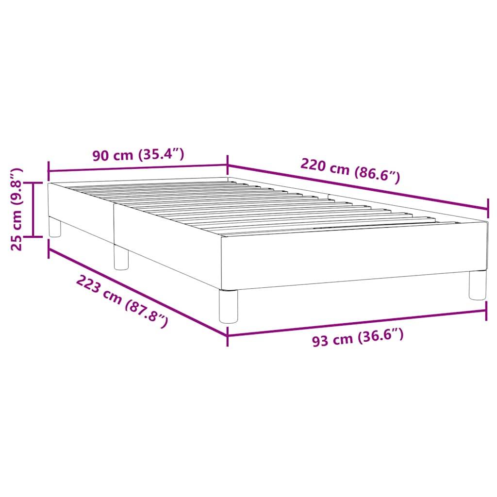 vidaXL Boxspringbett ohne Matratze Dunkelblau 90x220 cm Samt
