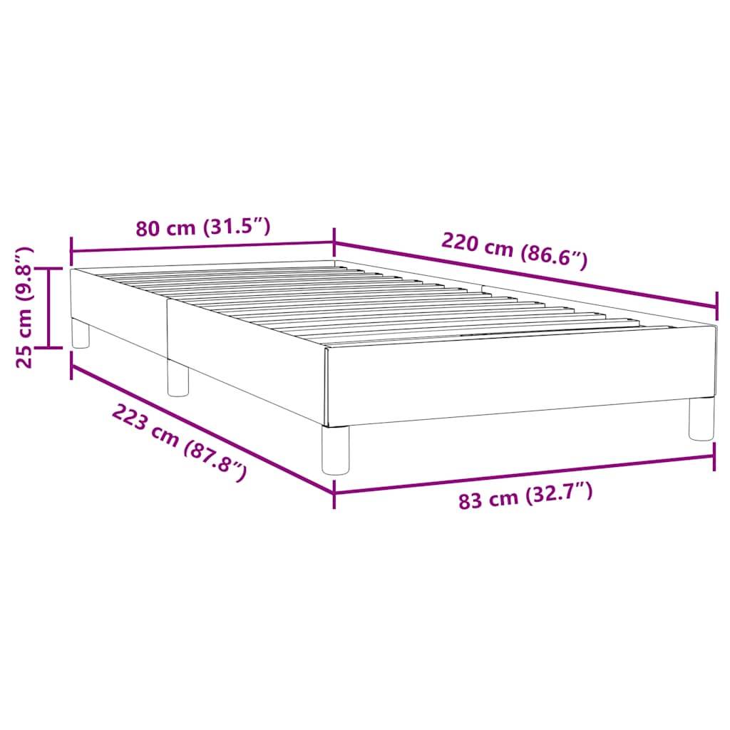 vidaXL Boxspringbett ohne Matratze Hellgrau 80x220 cm Samt