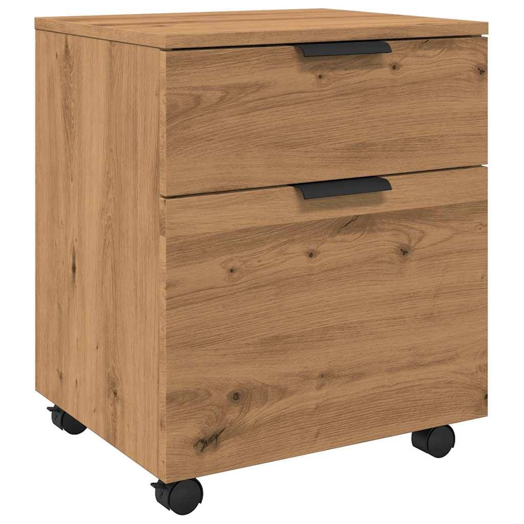 vidaXL Mobiler Aktenschrank mit Rollen Artisan Eichen-Optik 45x38x54cm