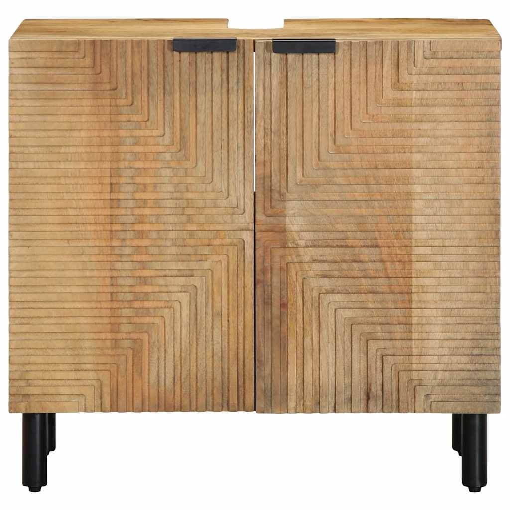 vidaXL Waschbeckenunterschrank Braun 62x33x58 cm Massivholz Mango