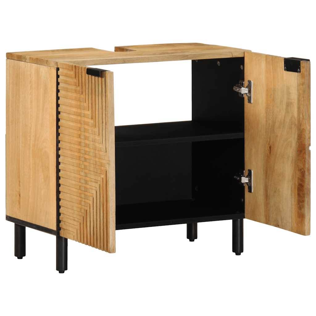 vidaXL Waschbeckenunterschrank Braun 62x33x58 cm Massivholz Mango
