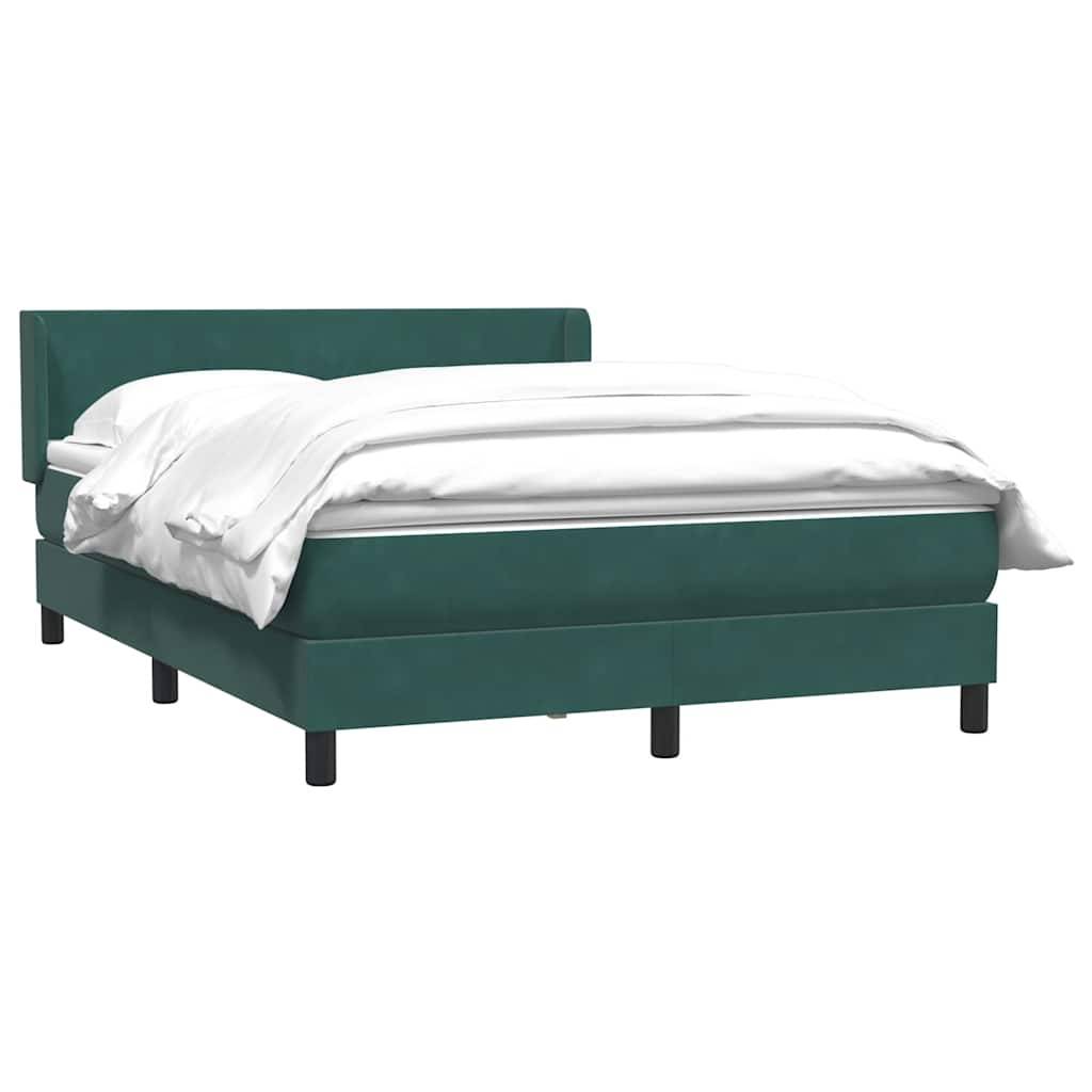 vidaXL Boxspringbett mit Matratze Dunkelgrün 160x210 cm Samt