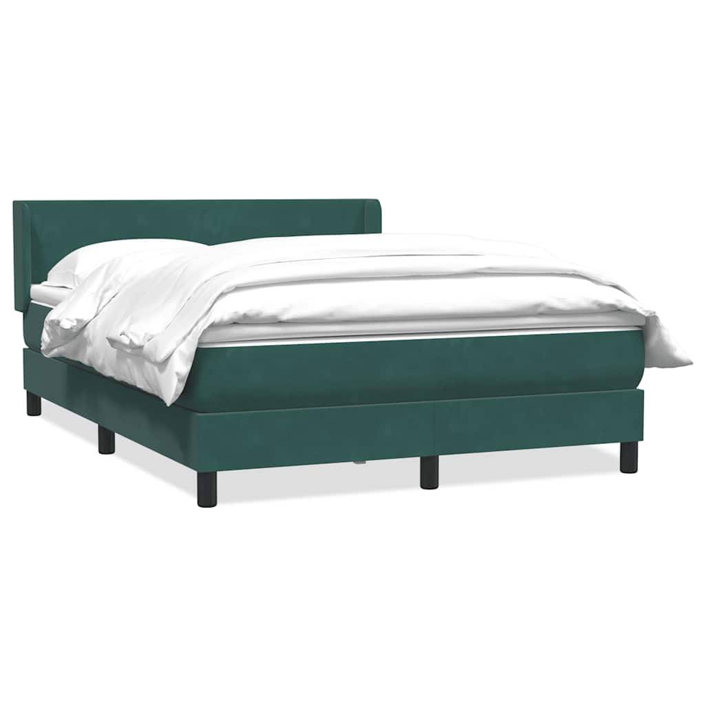 vidaXL Boxspringbett mit Matratze Dunkelgrün 160x210 cm Samt
