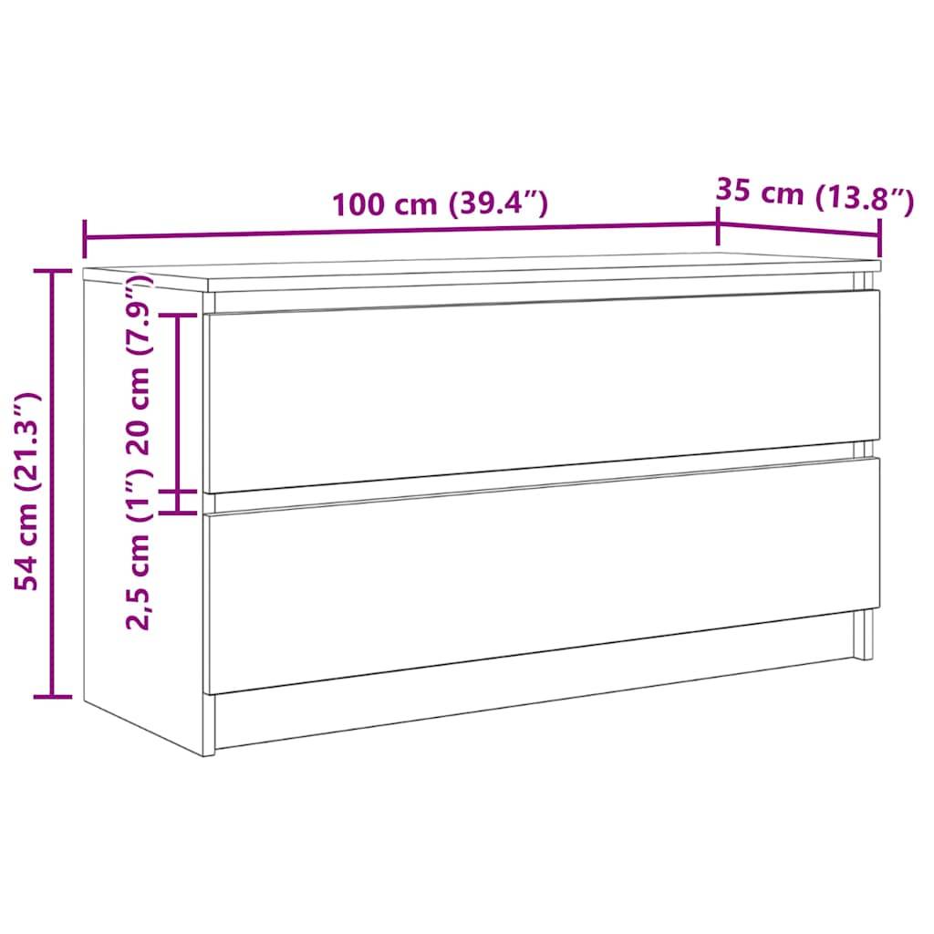 vidaXL TV-Schrank Räuchereiche 100x35x54 cm Holzwerkstoff