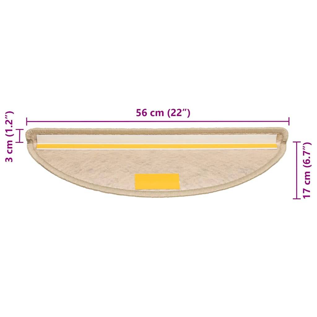 vidaXL Stufenmatten Selbstklebend Sisal-Optik 30Stk. 56x17x3cm Sand
