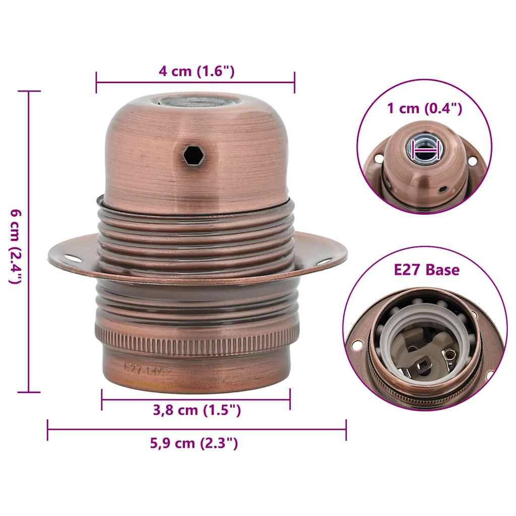 vidaXL Lampenfassungen 2 Stk. Rot-Bronze E27