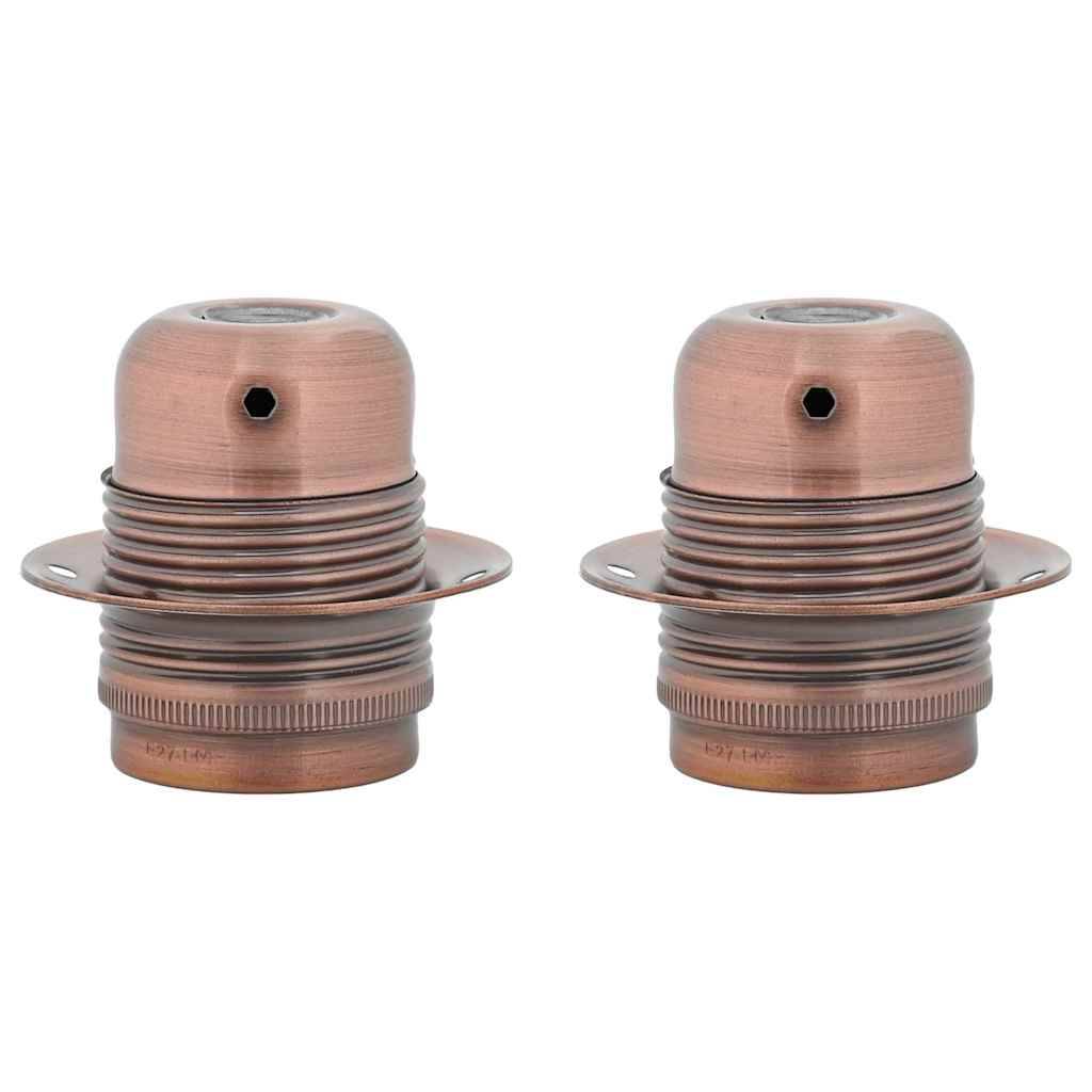 vidaXL Lampenfassungen 2 Stk. Rot-Bronze E27