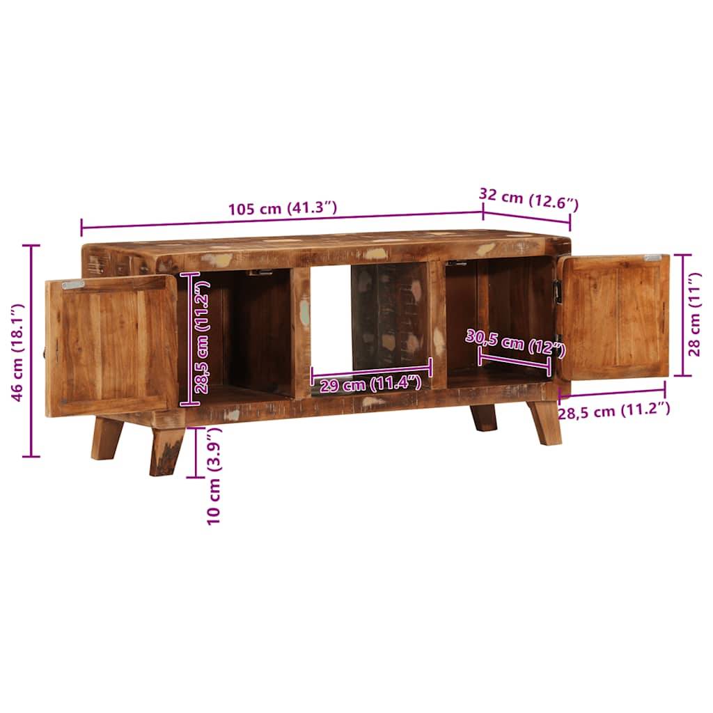 vidaXL TV-Schrank 105x46x32 cm Massivholz Altholz