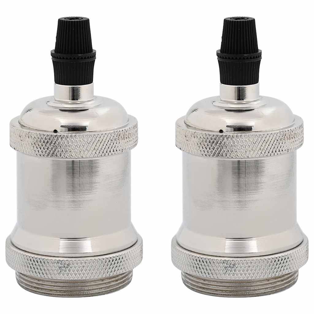 vidaXL Lampenfassungen 2 Stk. Satin-Nickel E27