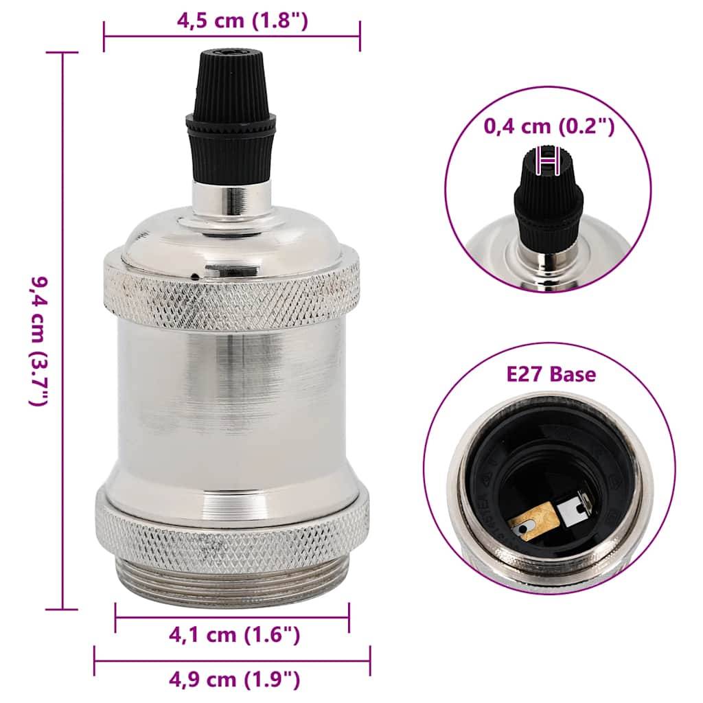 vidaXL Lampenfassungen 2 Stk. Satin-Nickel E27