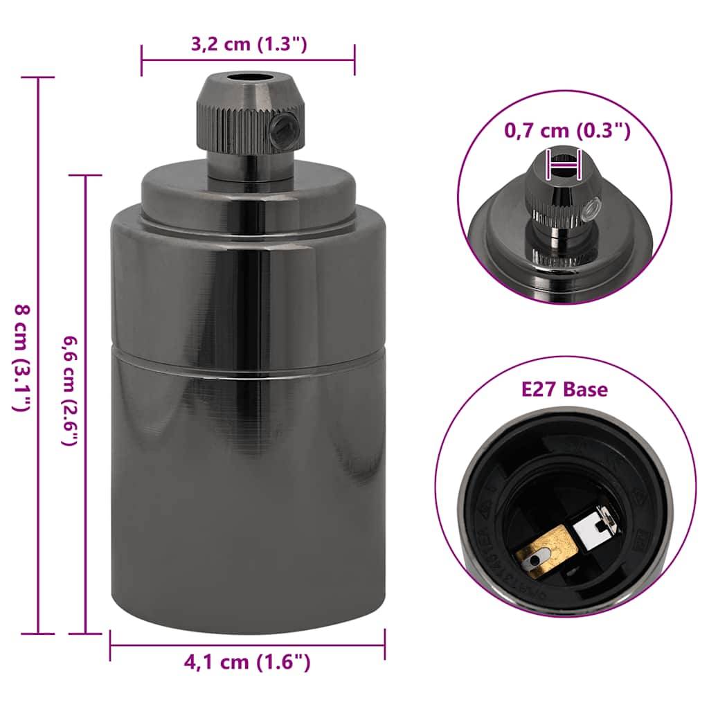 vidaXL Lampenfassungen 2 Stk. Glänzend Schwarz E27