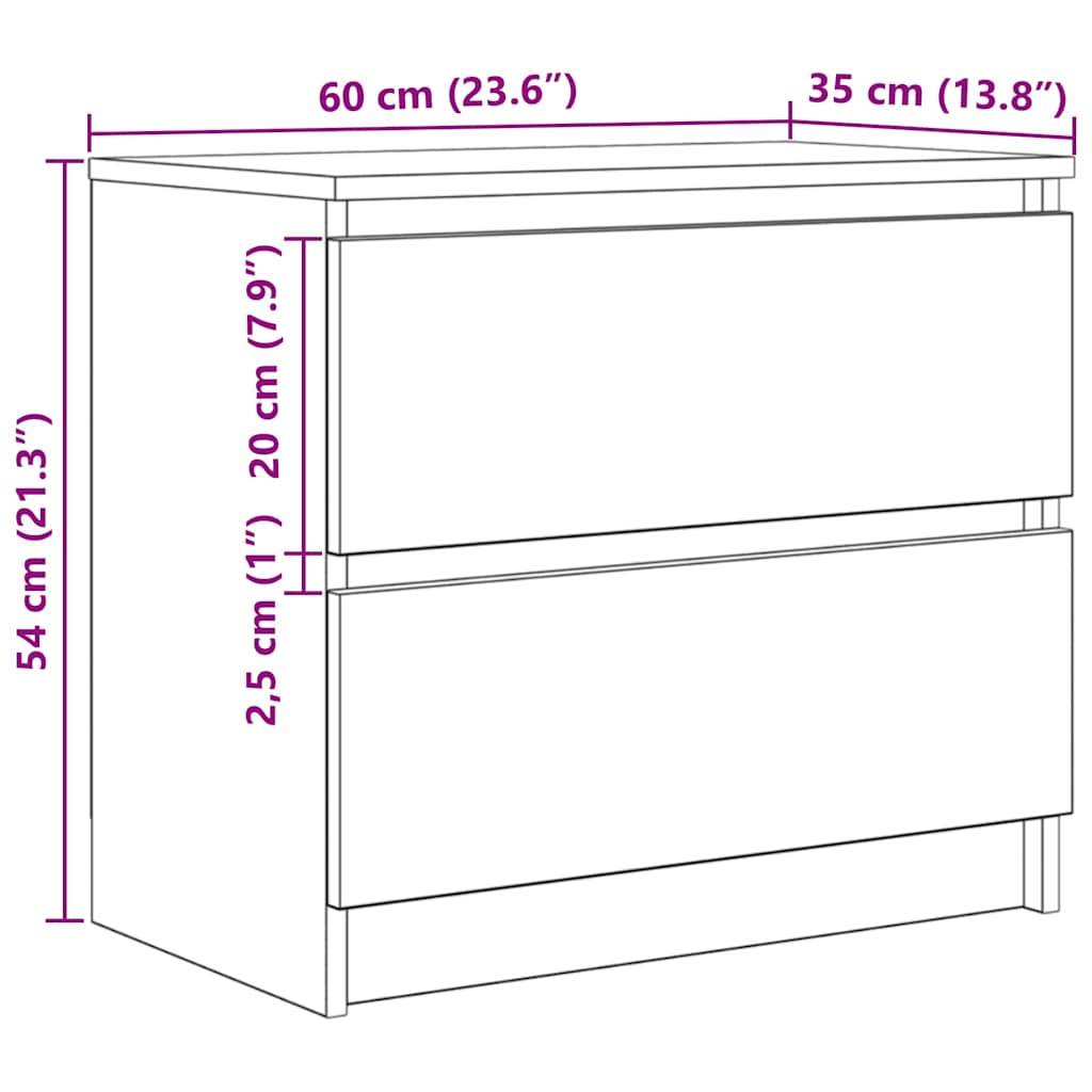 vidaXL TV-Schrank Grau Sonoma 60x35x54 cm Holzwerkstoff