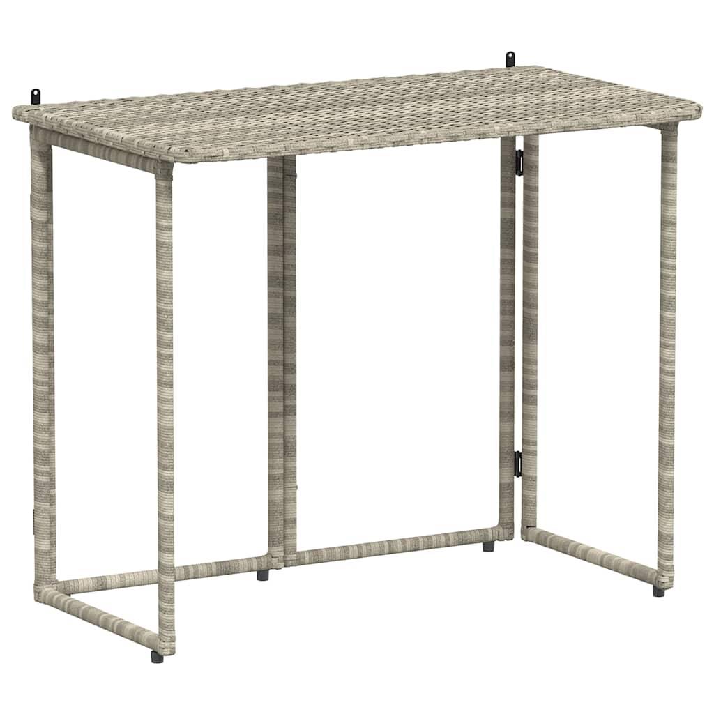 vidaXL Gartentisch Klappbar Hellgrau 90x51x75 cm Poly Rattan