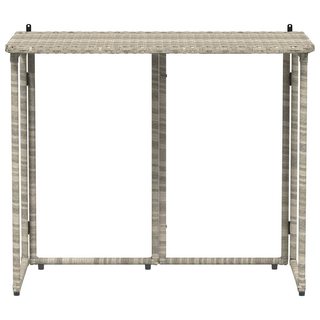 vidaXL Gartentisch Klappbar Hellgrau 90x51x75 cm Poly Rattan