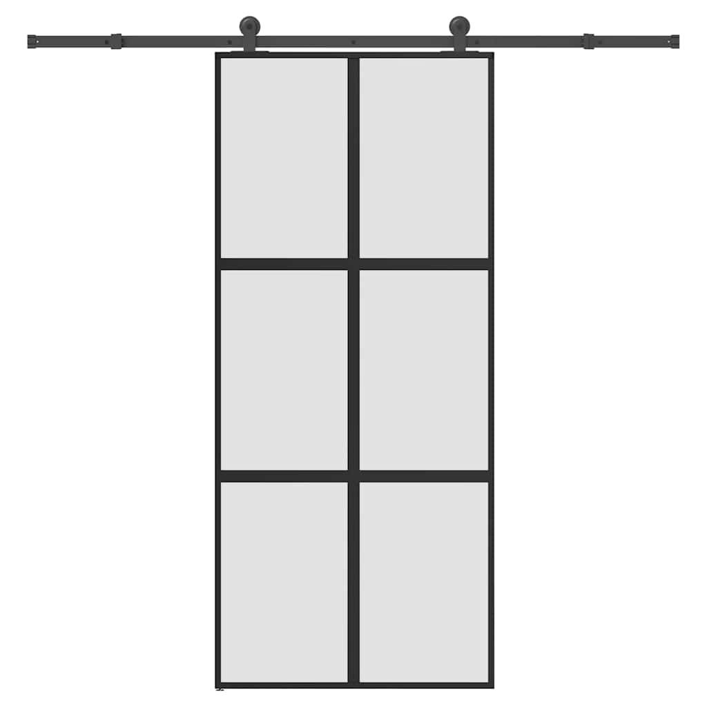 vidaXL Schiebetür mit Beschlag 90x205 cm Hartglas & Aluminium