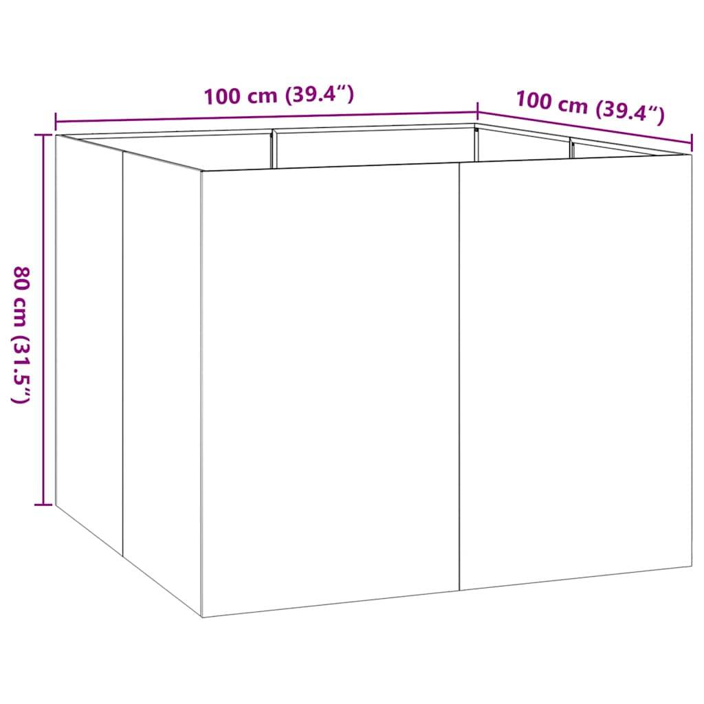 vidaXL Pflanzkübel 100x100x80 cm Edelstahl