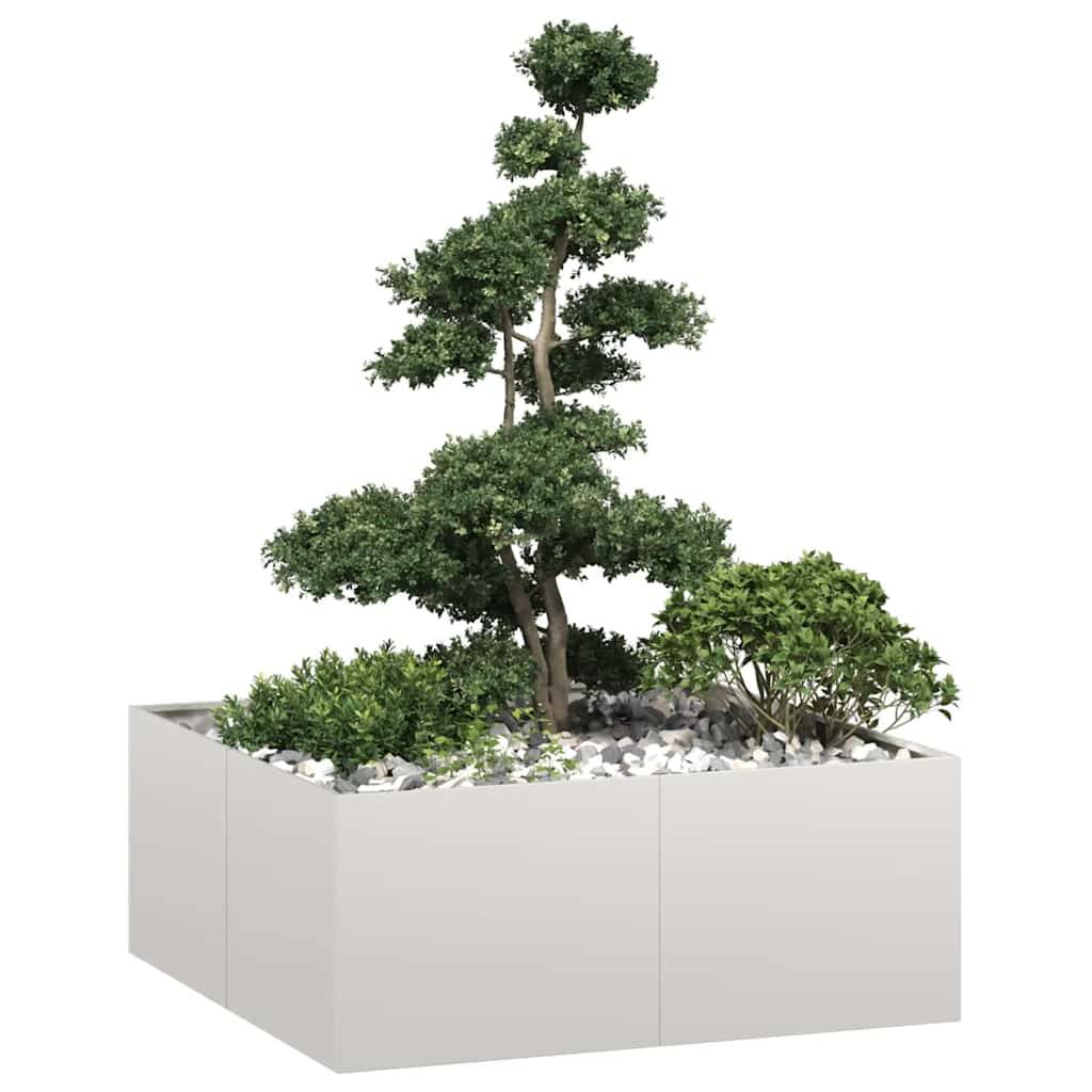 vidaXL Pflanzkübel 100x100x40 cm Edelstahl