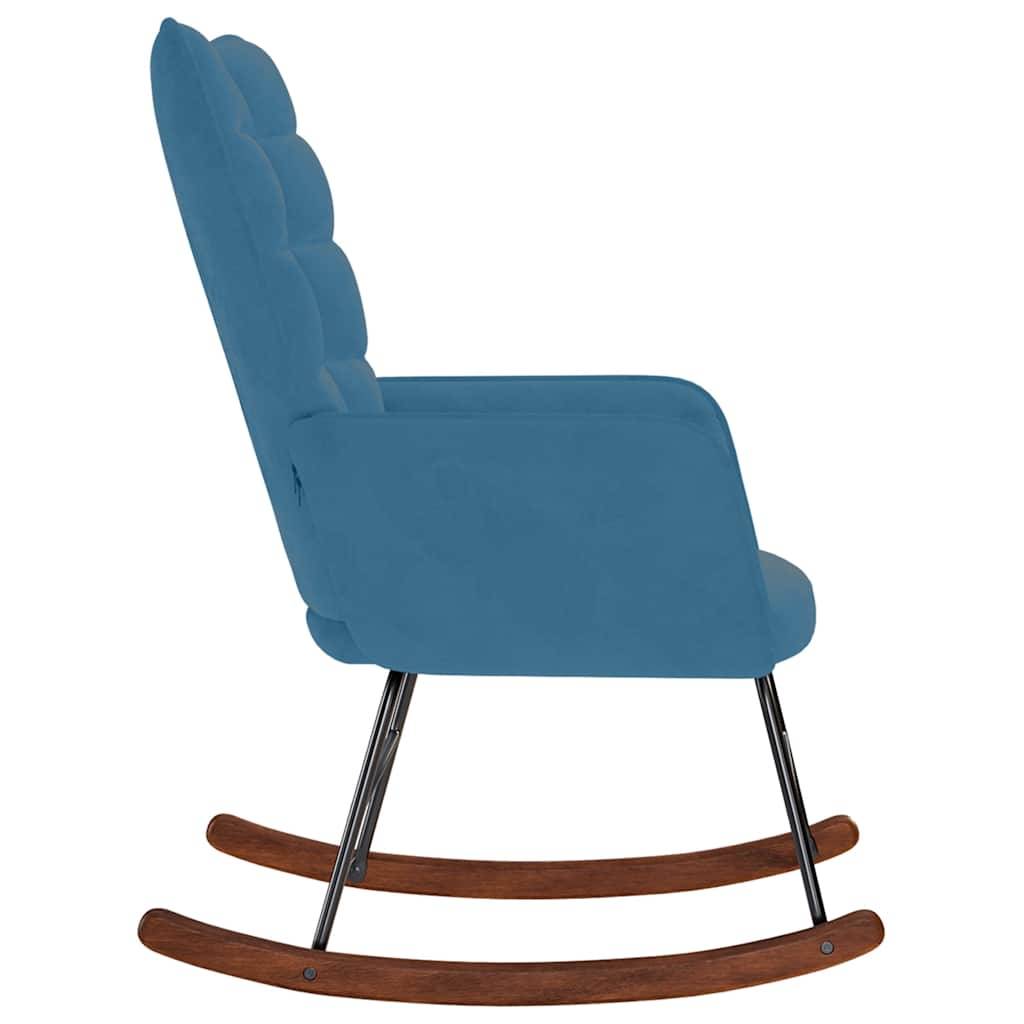vidaXL Schaukelstuhl Blau Samt