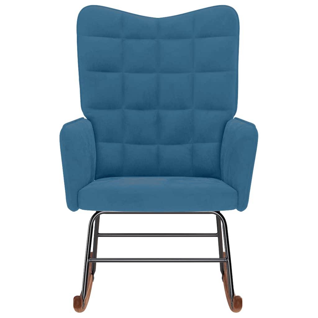 vidaXL Schaukelstuhl Blau Samt
