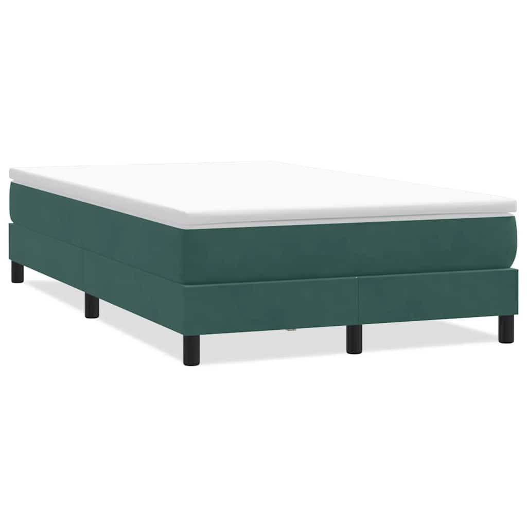 vidaXL Boxspringbett ohne Matratze Dunkelgrün 120x210 cm Samt